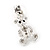Silver Plated Crystal Cute 'Bear' Stud Drop Earrings - 3cm Length - view 8