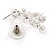Silver Plated Crystal Cute 'Bear' Stud Drop Earrings - 3cm Length - view 6