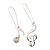 Textured 'Musical Notes' Drop Earrings (Silver Tone Metal) - 7cm Length - view 7