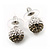 Ash Grey/Clear Swarovski Crystal Ball Stud Earrings In Silver Plated Finish -10mm Diameter - view 7