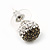 Ash Grey/Clear Swarovski Crystal Ball Stud Earrings In Silver Plated Finish -10mm Diameter - view 6