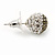 Ash Grey/Clear Swarovski Crystal Ball Stud Earrings In Silver Plated Finish -10mm Diameter - view 5