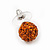 Orange Swarovski Crystal Ball Stud Earrings In Silver Plated Finish - 9mm Diameter - view 6