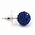 Montana Blue Crystal Ball Stud Earrings In Silver Plated Finish - 9mm Diameter - view 7