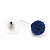 Montana Blue Crystal Ball Stud Earrings In Silver Plated Finish - 9mm Diameter - view 6