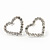Clear Crystal Open 'Heart' Stud Earrings In Silver Metal - 2cm Length - view 7