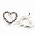 Clear Crystal Open 'Heart' Stud Earrings In Silver Metal - 2cm Length - view 5