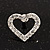 Clear Crystal Open 'Heart' Stud Earrings In Silver Metal - 2cm Length - view 4