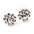 Small Clear Diamante Stud Earrings In Silver Finish - 10mm Diameter - view 6