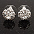 Small Clear Diamante Stud Earrings In Silver Finish - 10mm Diameter - view 4