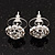 Small Clear Diamante Stud Earrings In Silver Finish - 10mm Diameter - view 2