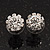 Small Clear Diamante Stud Earrings In Silver Finish - 10mm Diameter