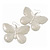 Large Light Grey Enamel 'Butterfly' Drop Earrings In Silver Finish - 5cm Length - view 6