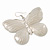 Large Light Grey Enamel 'Butterfly' Drop Earrings In Silver Finish - 5cm Length - view 4