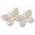 Large Light Grey Enamel 'Butterfly' Drop Earrings In Silver Finish - 5cm Length - view 5