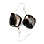 Black Shell Bead Drop Earrings (Silver Tone) - 4cm Length - view 3