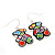 Funky Multicoloured Enamel 'Bear' Drop Earrings In Silver Tone Metal - 3.5cm Length - view 8