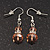 Small Pale Pink Glass Bead Drop Earrings In Silver Plating - 3.5cm Length - view 2