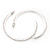 Slim Clear Diamante Hoop Earrings In Silver Plating - 5cm Diameter - view 6
