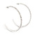 Slim Clear Diamante Hoop Earrings In Silver Plating - 5cm Diameter - view 7