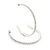 Slim Clear Diamante Hoop Earrings In Silver Plating - 5cm Diameter - view 5