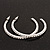 Slim Clear Diamante Hoop Earrings In Silver Plating - 5cm Diameter - view 4