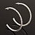 Slim Clear Diamante Hoop Earrings In Silver Plating - 5cm Diameter - view 9
