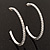 Slim Clear Diamante Hoop Earrings In Silver Plating - 5cm Diameter - view 3