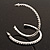 Slim Clear Diamante Hoop Earrings In Silver Plating - 5cm Diameter - view 2