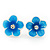 Children's Sky Blue 'Daisy' Stud Earrings With Clear Crystal - 13mm Diameter