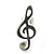 Small 'Treble Clef' Stud Earrings In Silver Tone Metal - 18mm Length - view 5