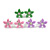 Set of 3 Children's Enamel Daisy Stud Earrings in Light Pink/ Lavender/ Green - 13mm D