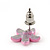 Set of 3 Children's Enamel Daisy Stud Earrings in Light Pink/ Lavender/ Green - 13mm D - view 5