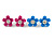 Set of 3 Children's Enamel Daisy Stud Earrings in Blue/ Fuchsia/ Yellow - 12mm D - view 2