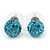 Light Blue Swarovski Crystal Ball Stud Earrings In Silver Plated Finish - 9mm Diameter - view 8