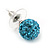 Light Blue Swarovski Crystal Ball Stud Earrings In Silver Plated Finish - 9mm Diameter - view 6