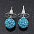 Light Blue Swarovski Crystal Ball Stud Earrings In Silver Plated Finish - 9mm Diameter - view 9