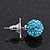 Light Blue Swarovski Crystal Ball Stud Earrings In Silver Plated Finish - 9mm Diameter - view 7