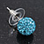 Light Blue Swarovski Crystal Ball Stud Earrings In Silver Plated Finish - 9mm Diameter - view 5