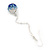 Sapphire Blue/ Clear Crystal Ball Chain Drop Earrings In Silver Plating - 10mm Diameter/ 6.5cm Length - view 9