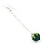 Emerald Green/Clear Crystal Ball Chain Drop Earrings In Silver Plating - 10mm Diameter/ 6.5cm Length - view 9
