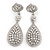 Swarovski Crystal Teardrop Earrings In Silver Plating - 7cm Length - view 2
