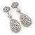 Swarovski Crystal Teardrop Earrings In Silver Plating - 7cm Length - view 10