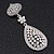 Swarovski Crystal Teardrop Earrings In Silver Plating - 7cm Length - view 8