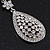 Swarovski Crystal Teardrop Earrings In Silver Plating - 7cm Length - view 7