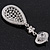 Swarovski Crystal Teardrop Earrings In Silver Plating - 7cm Length - view 9