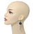 Dim Grey Mesh Crystal 'Rose' Drop Earrings - 8cm Length - view 6