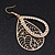 Gold Plated Crystal Filigree Teardrop Earrings - 6.5cm Length - view 2