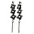 Long Black Floral Filigree Drop Earrings - 12.5cm Length