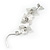 Long Silver Tone Floral Filigree Drop Earrings - 12.5cm Length - view 8